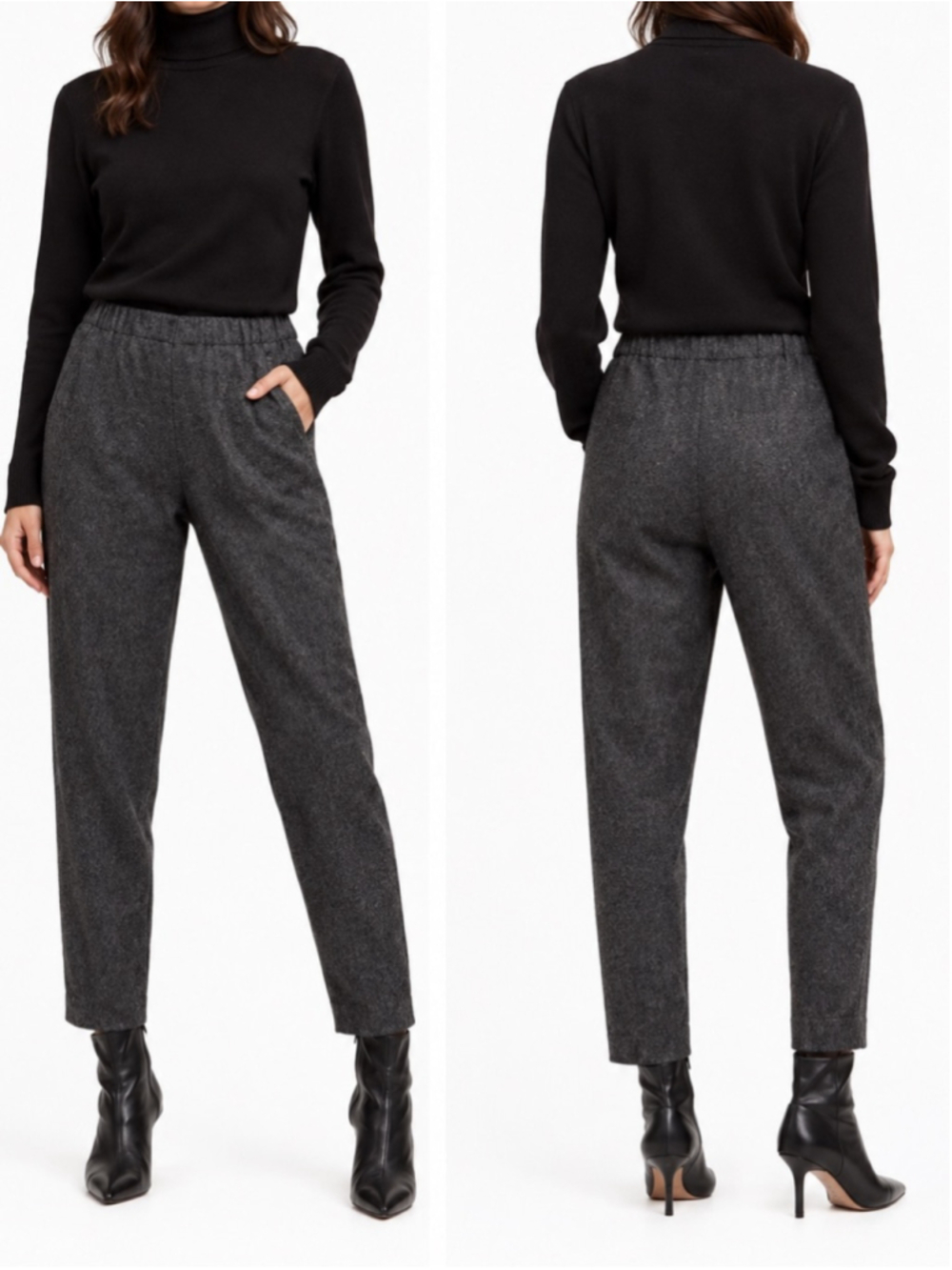 Aritzia Babaton Conan Pant in Dark Grey Cashmere Wool Blend Size 12